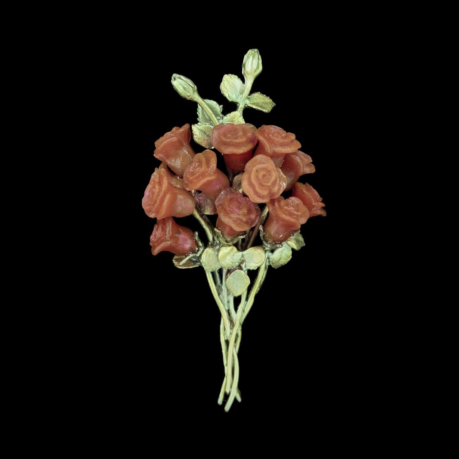 Red Rose Brooch - Bouquet - Michael Michaud Jewellery