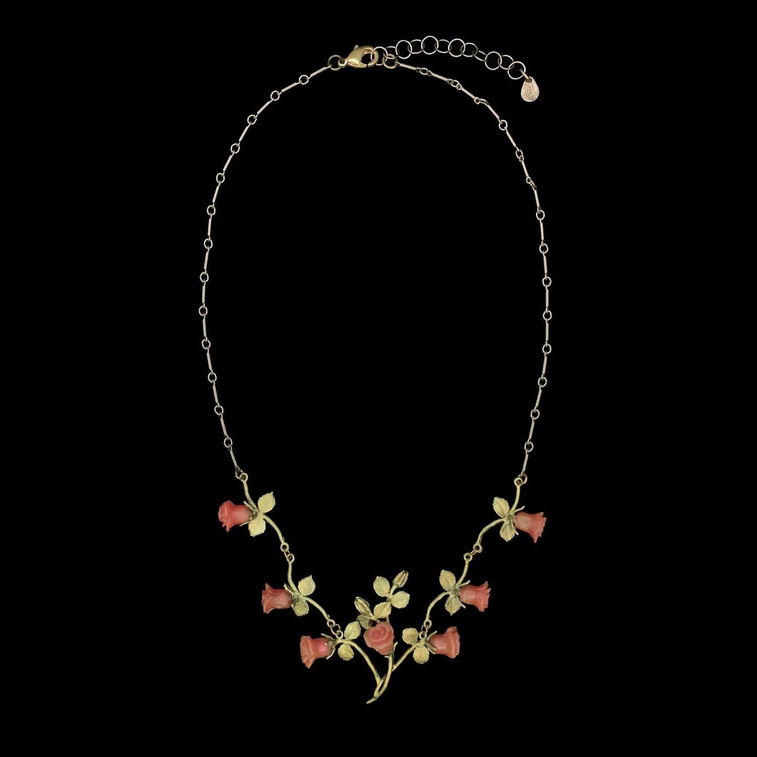Red Rose Necklace - Vines - Michael Michaud Jewellery