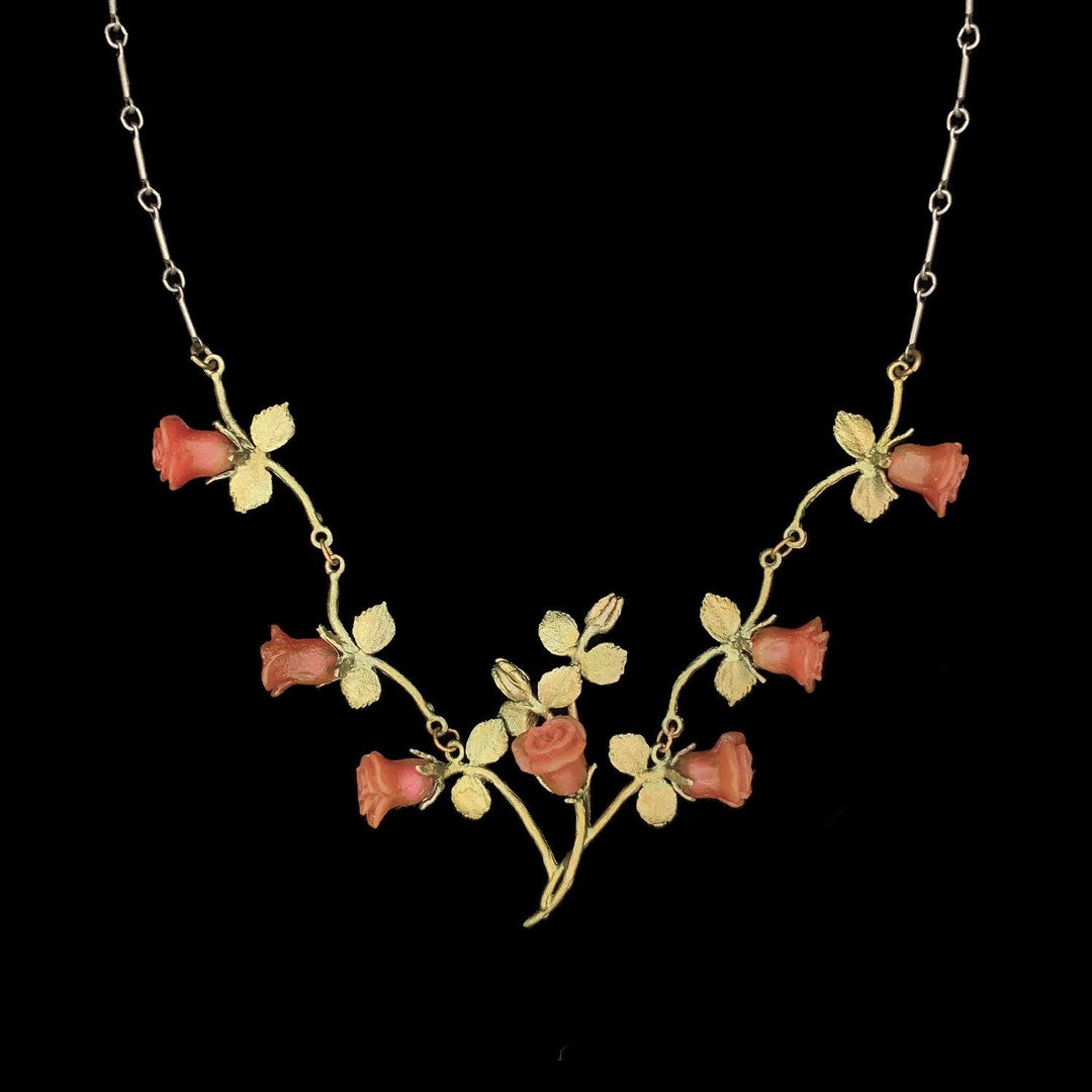 Red Rose Necklace - Vines - Michael Michaud Jewellery