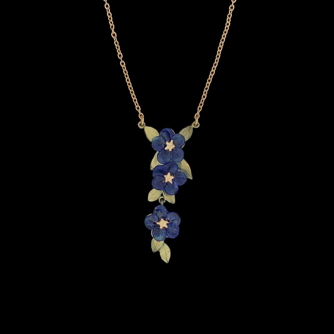 Blue-Eyed Mary Pendant - Triple Flower - Michael Michaud Jewellery