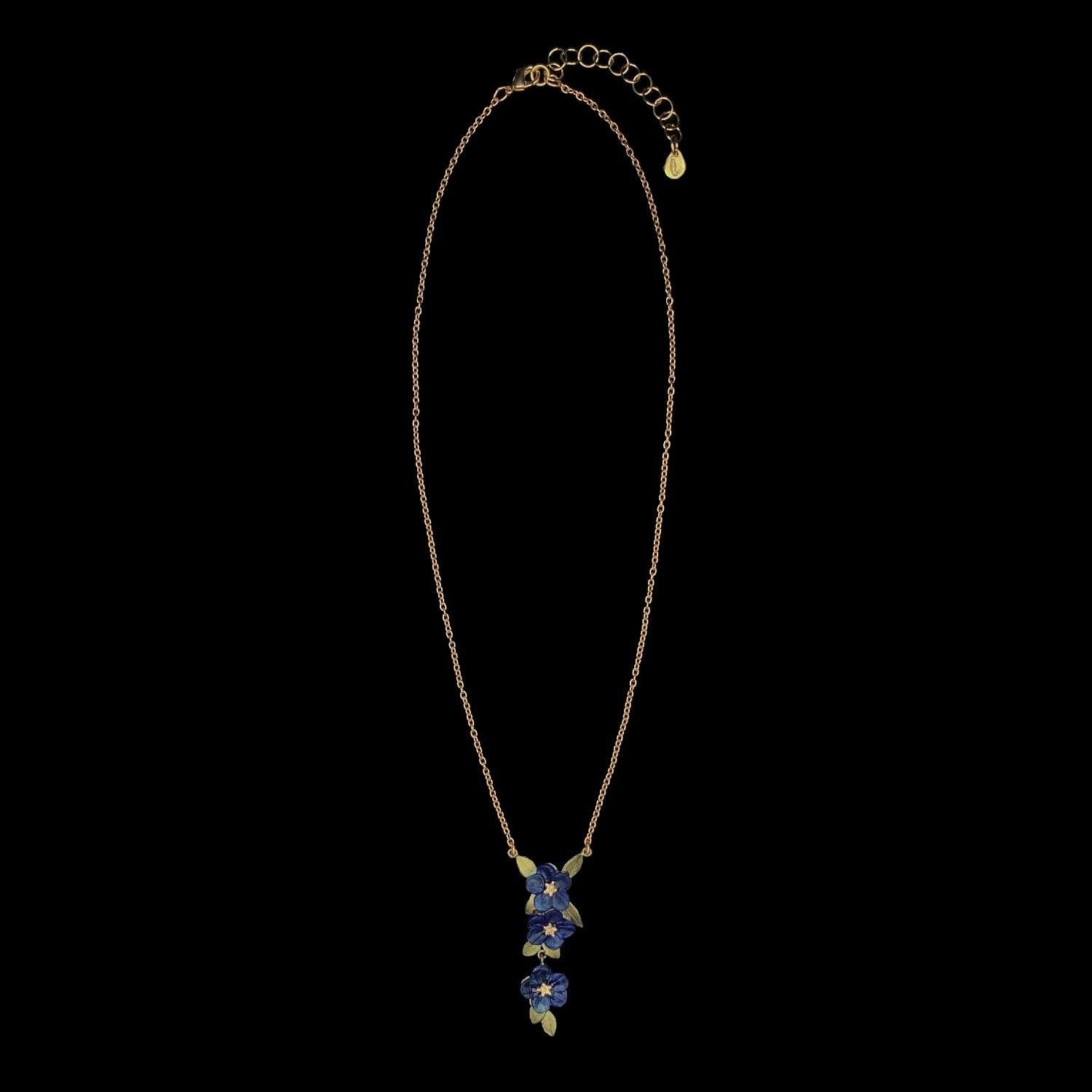 Blue-Eyed Mary Pendant - Triple Flower - Michael Michaud Jewellery