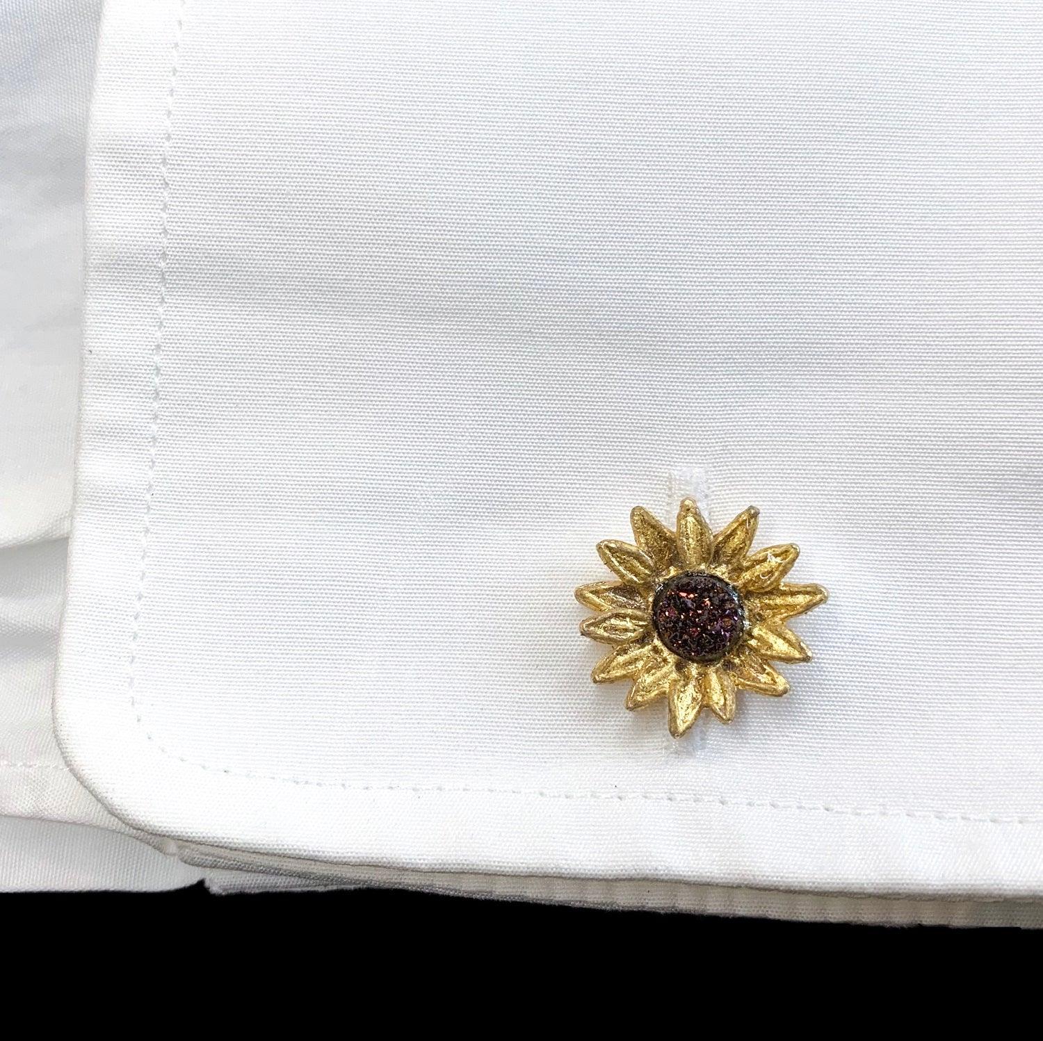 Sunflower Cufflinks - Michael Michaud Jewellery
