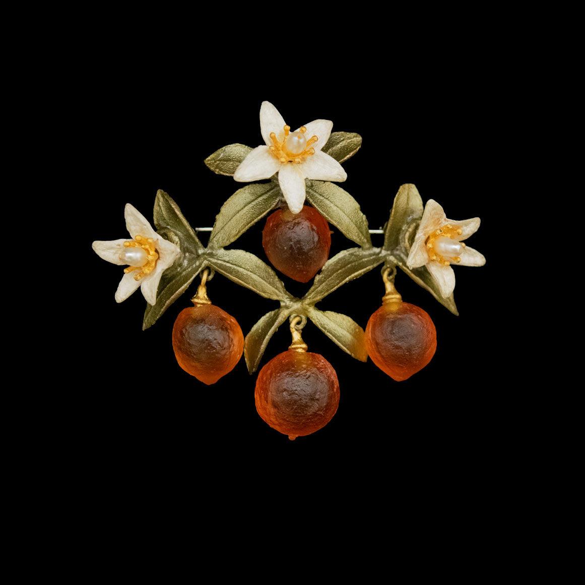 Orange Brooch - Flower Drop - Michael Michaud Jewellery