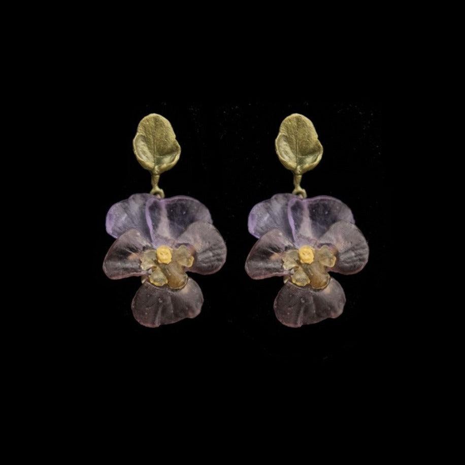 Pansies Earrings - Post - Michael Michaud Jewellery