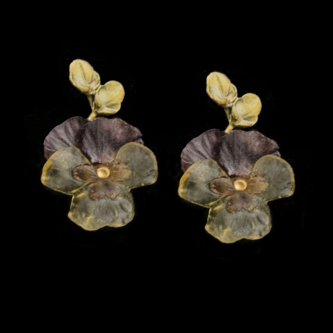 Pansies Earrings - Large Post - Michael Michaud Jewellery