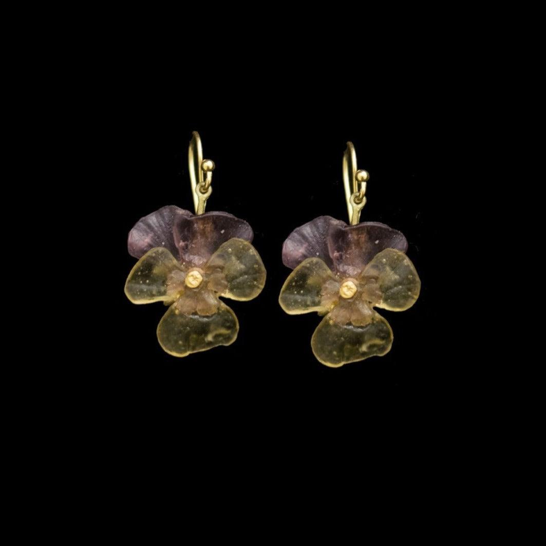 Pansies Earrings - Wire - Michael Michaud Jewellery