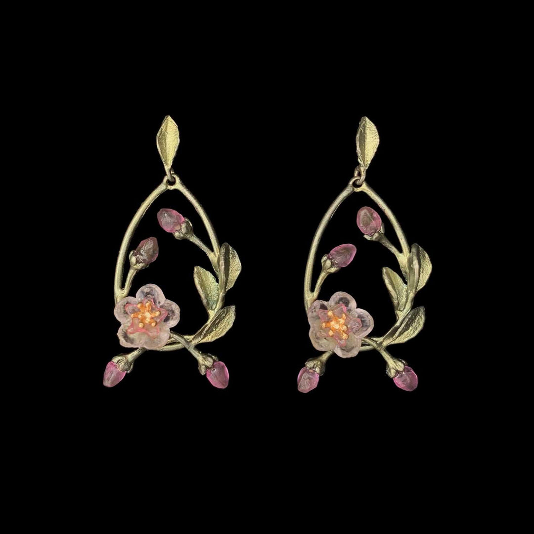 Peach Blossom Earrings - Oval Drop - Michael Michaud Jewellery