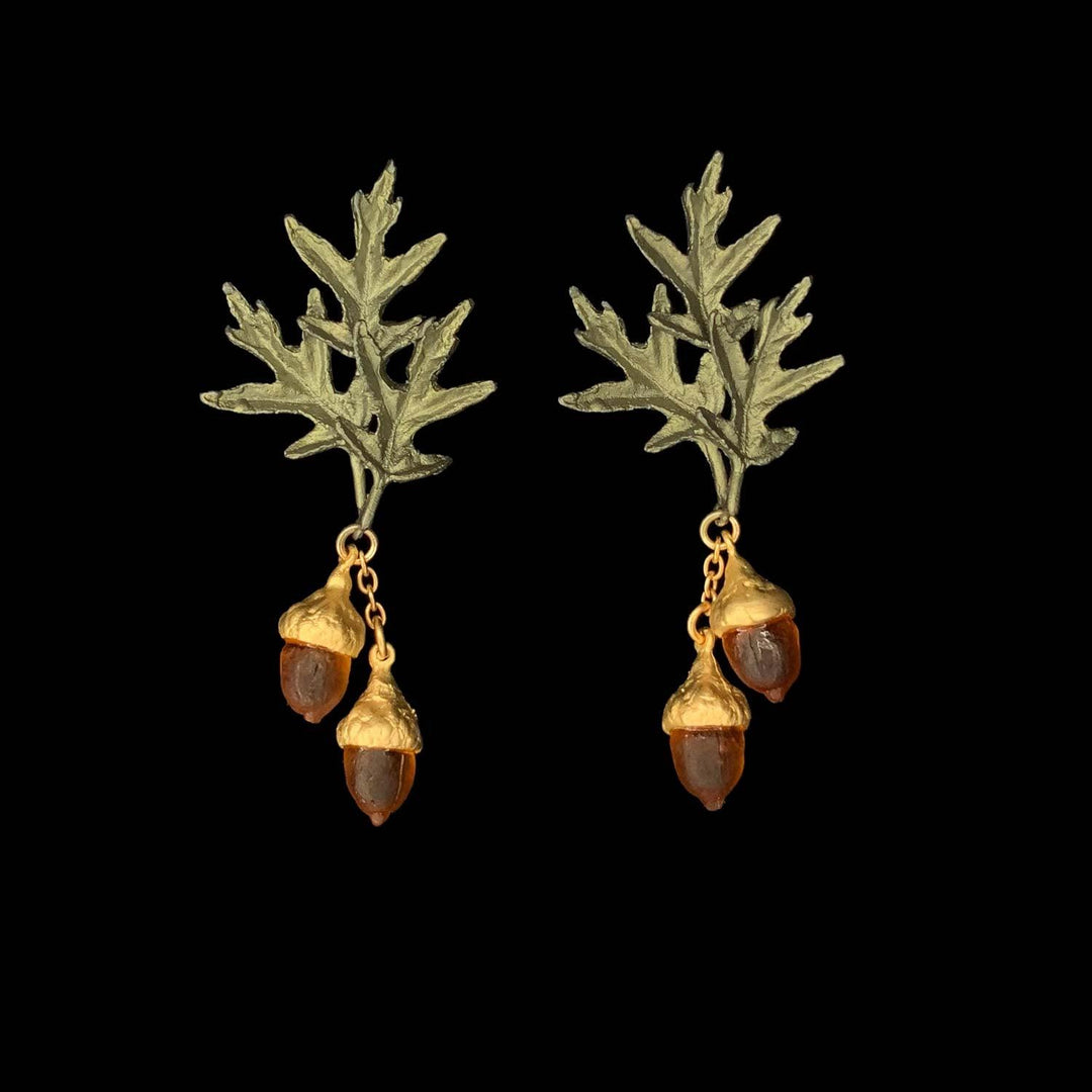 Pin Oak Earrings - Double Drop Post - Michael Michaud Jewellery