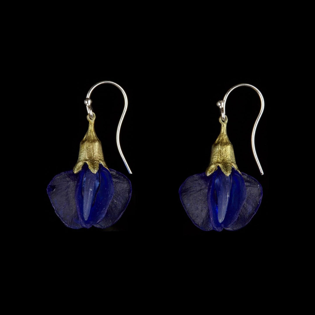 False Indigo Earring - Glass Blossom Wire - Michael Michaud Jewellery