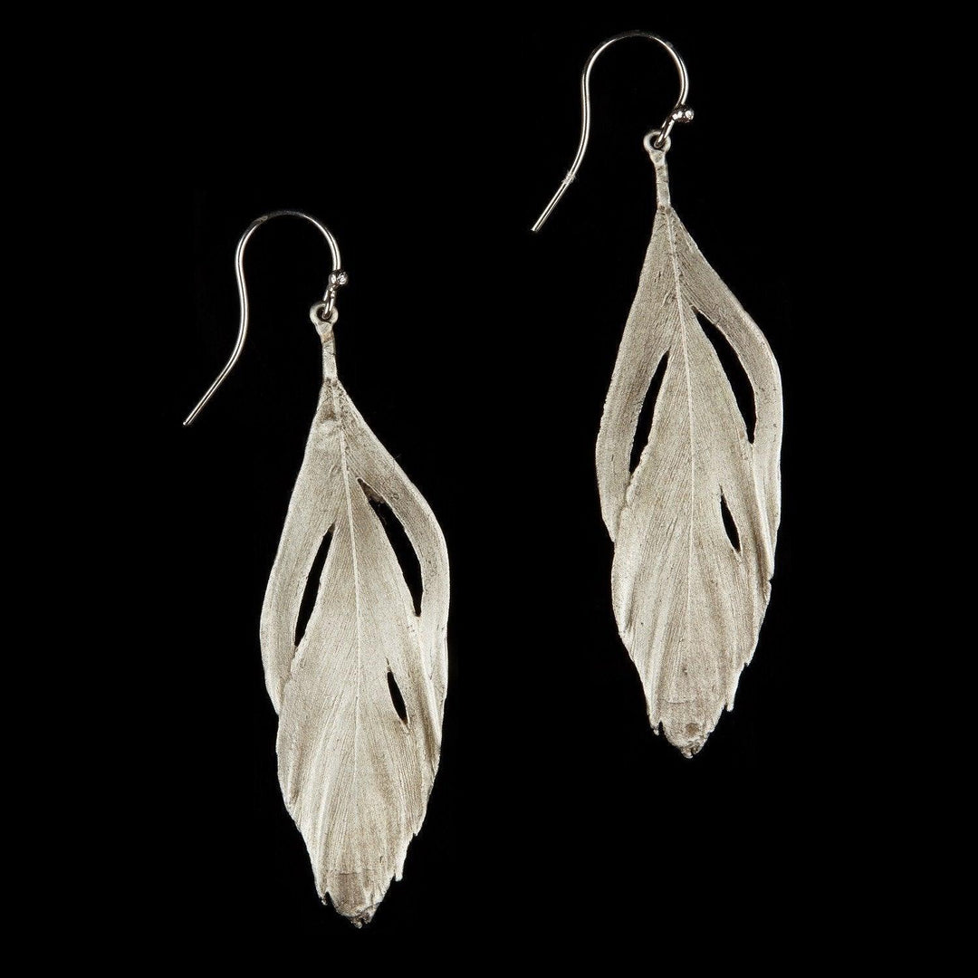 Feather Earring - Cut Out Wire Silver - Michael Michaud Jewellery