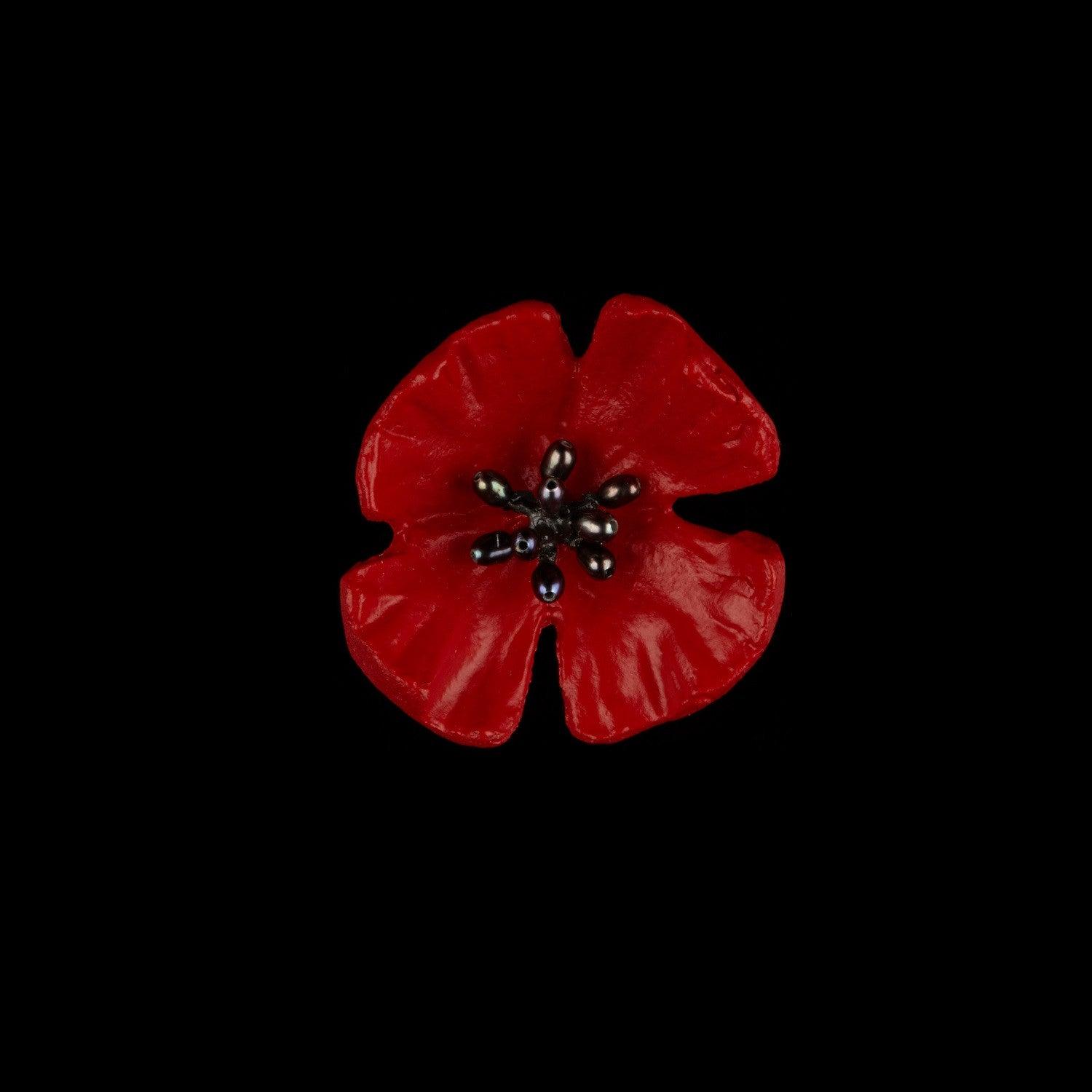 Red Poppy Pin - Michael Michaud Jewellery