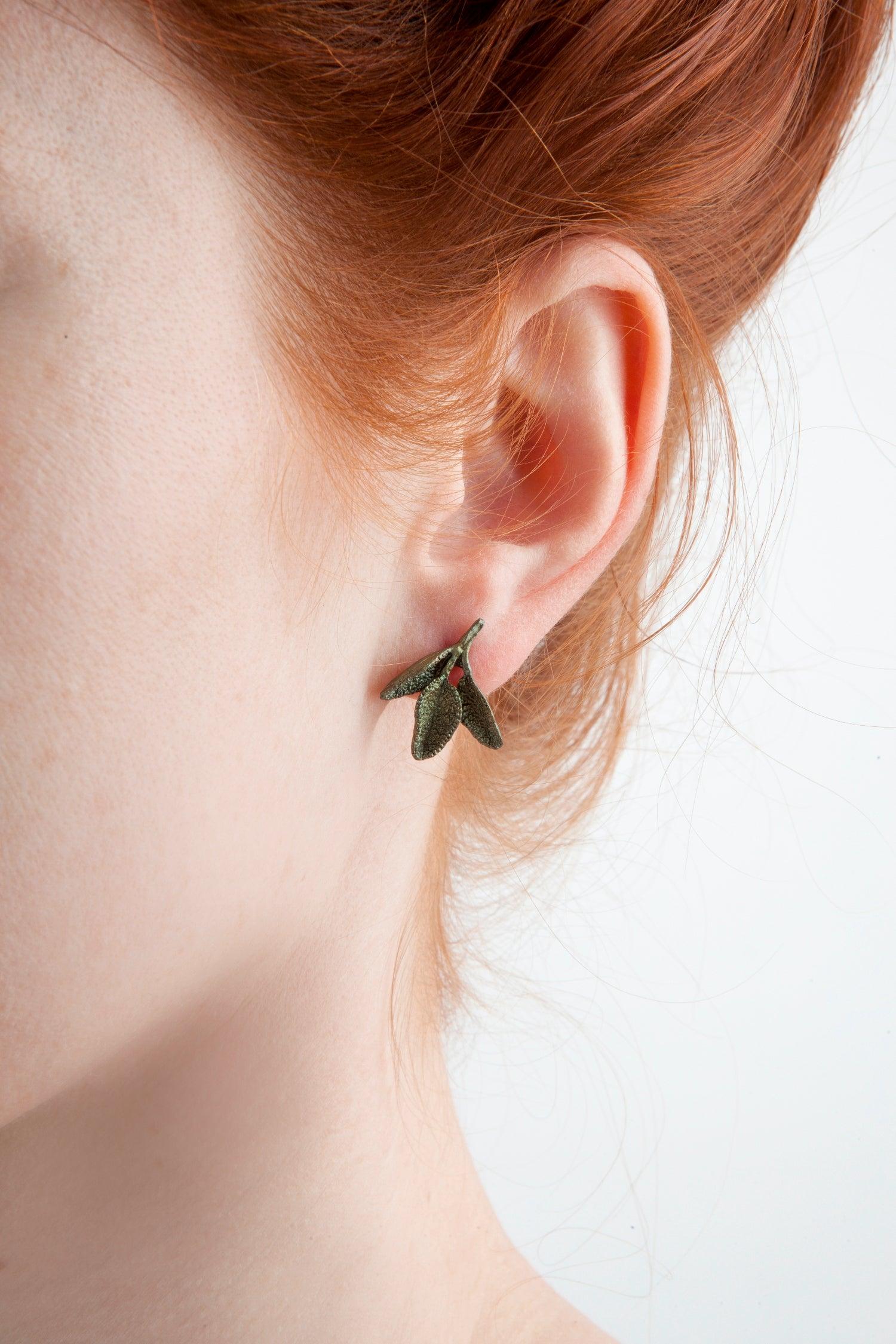 Petite Herb - Sage Post Earring - Michael Michaud Jewellery