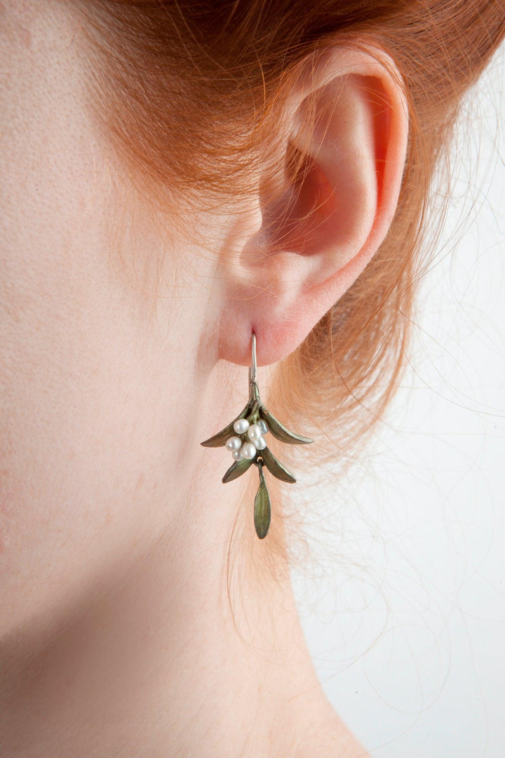 Flowering Myrtle Earrings - Wire Drop - Michael Michaud Jewellery