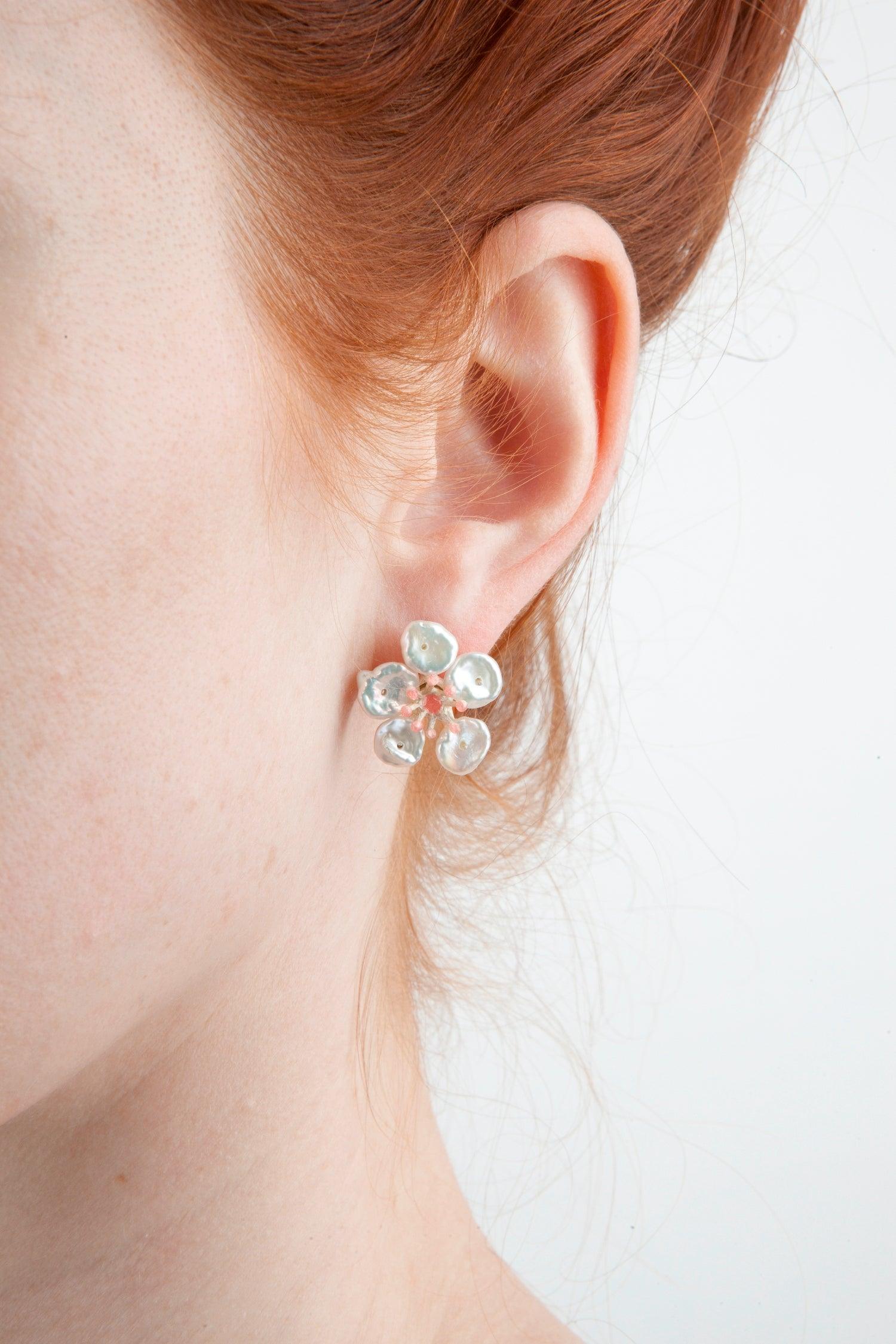 Cherry Blossom Earrings - Flower Post - Michael Michaud Jewellery
