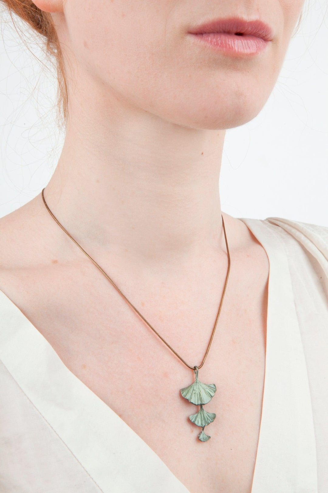 Ginkgo Pendant - Triple Leaves - Michael Michaud Jewellery