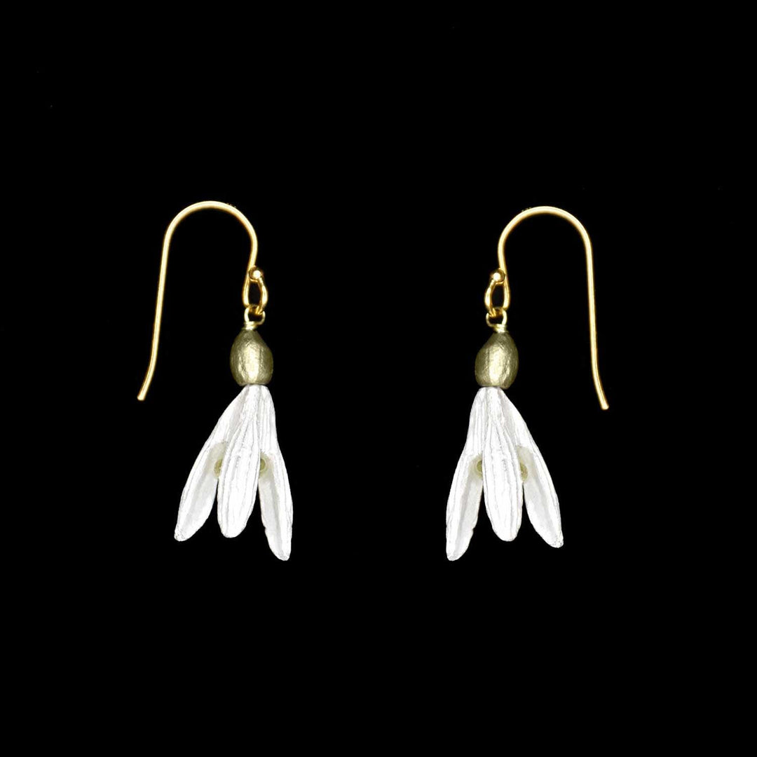 Snowdrops Earrings - Wire - Michael Michaud Jewellery