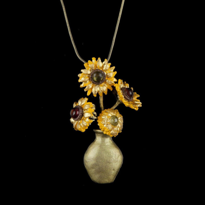 Van Gogh Sunflower Pendant - Vase - Michael Michaud Jewellery