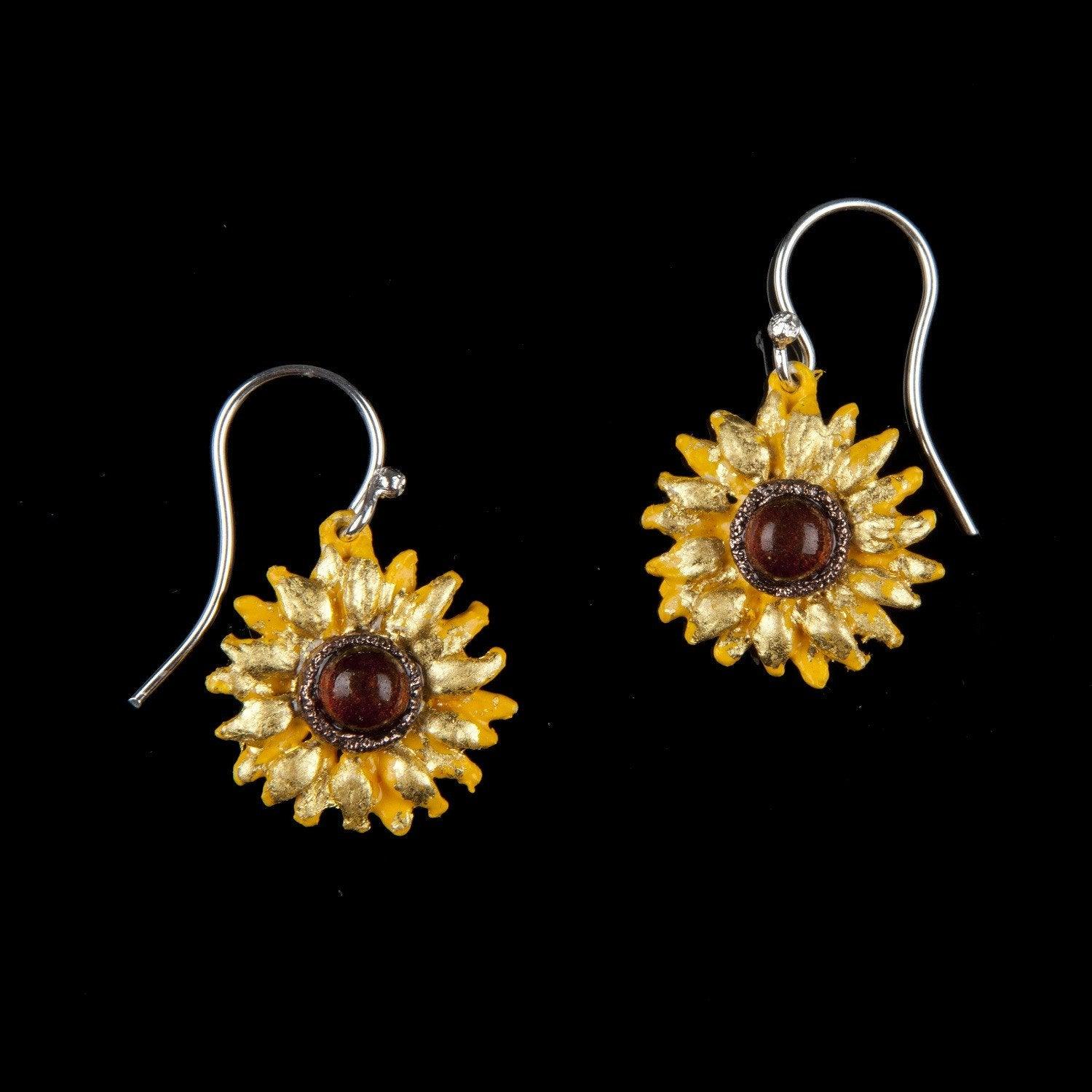Van Gogh Sunflower Earrings - Wire - Michael Michaud Jewellery