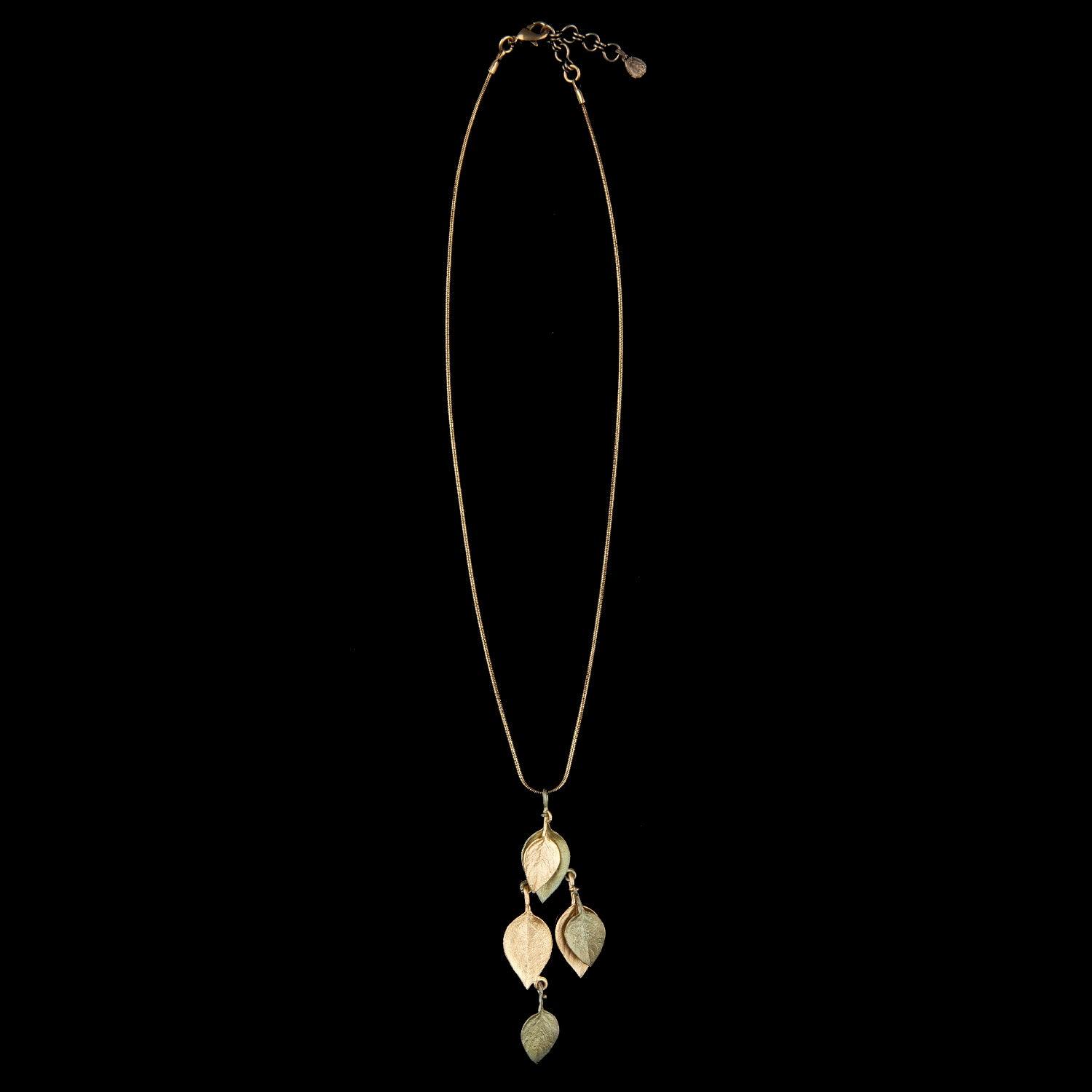 Sweet Basil Pendant - Two Tone Shower Leaves - Michael Michaud Jewellery
