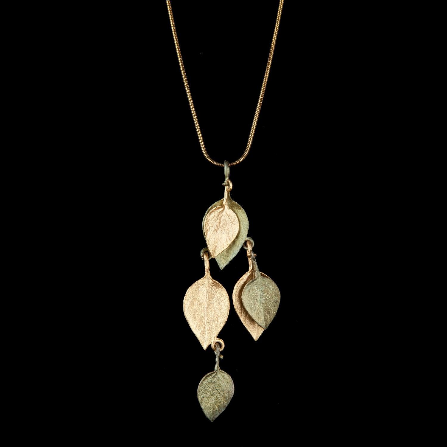 Sweet Basil Pendant - Two Tone Shower Leaves - Michael Michaud Jewellery