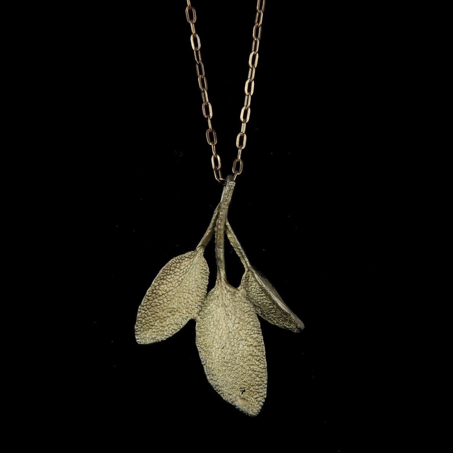 Petite Herb - Sage Pendant - Michael Michaud Jewellery