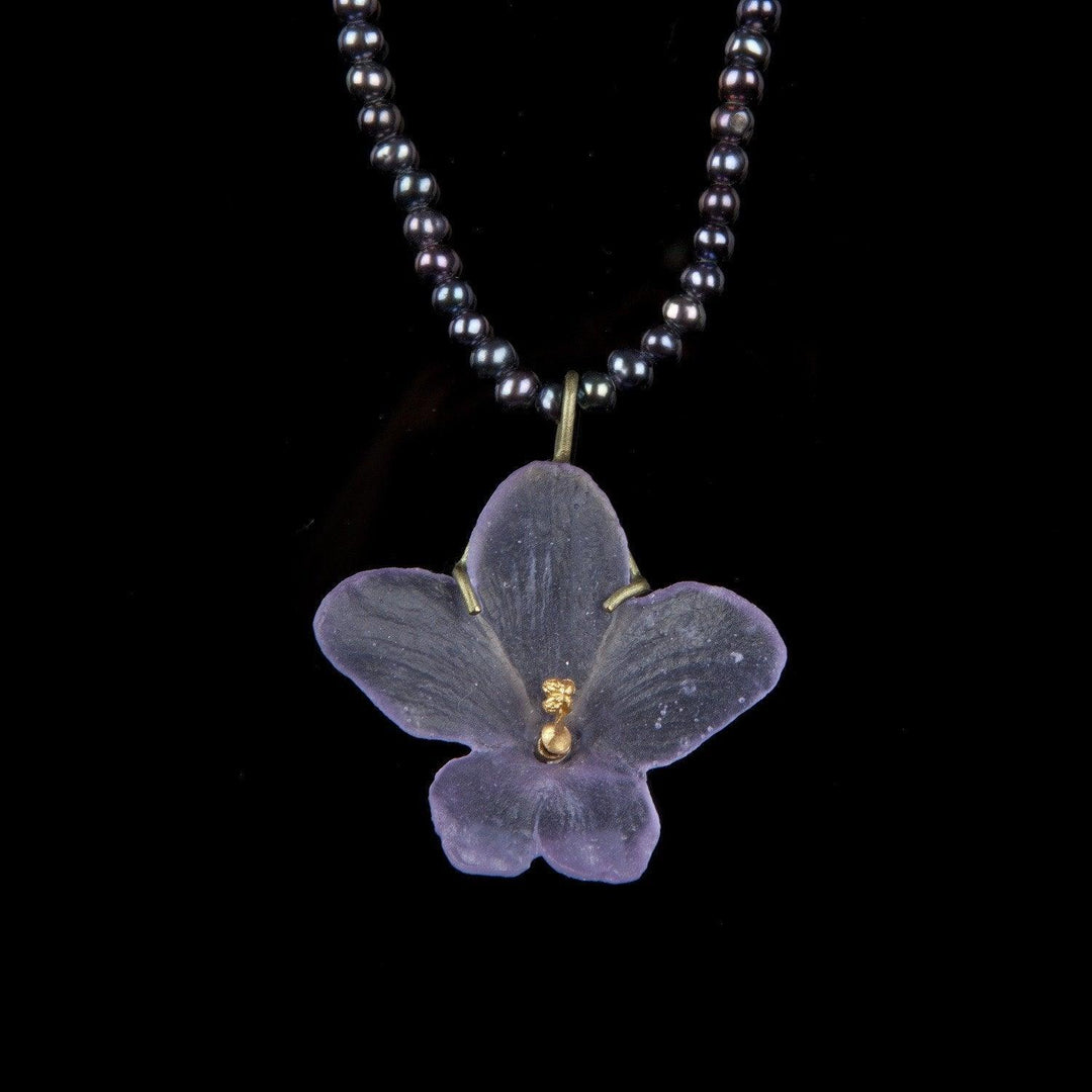 African Violet Pendant - Pearl - Michael Michaud Jewellery