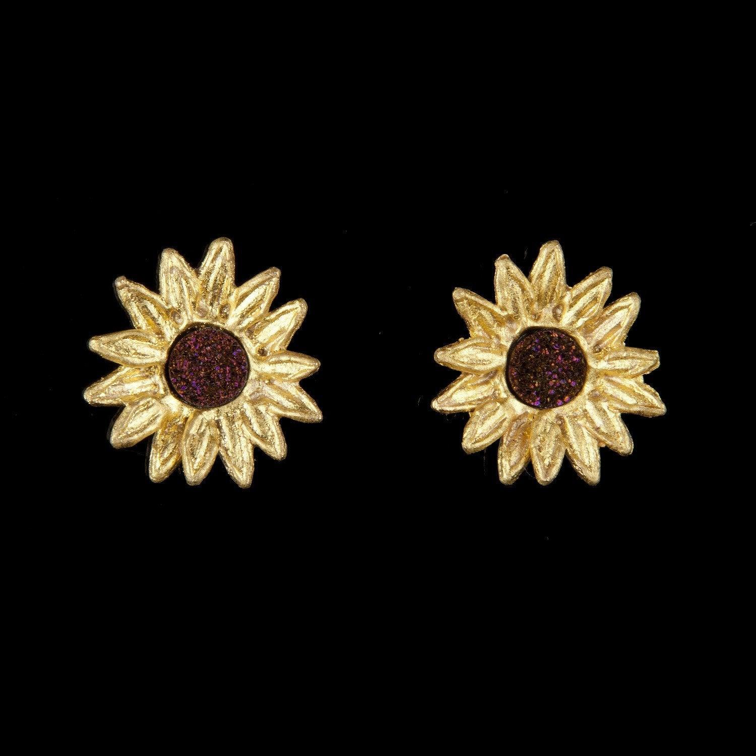 Sunflower Earrings - Petite Post - Michael Michaud Jewellery