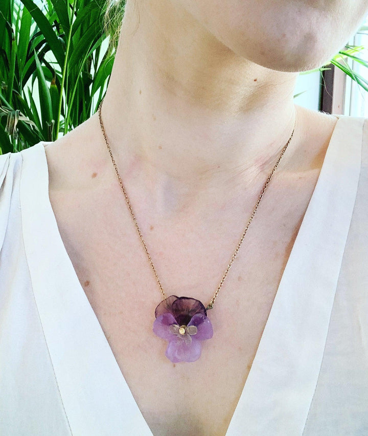 Pansies Pendant - Flower - Michael Michaud Jewellery