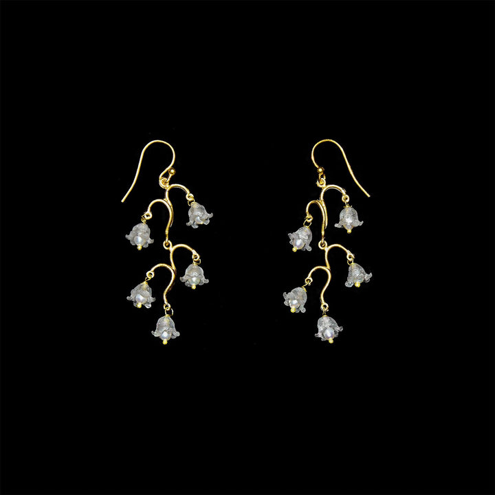 Fine Lily of the Valley Earrings - Long Wire - Michael Michaud Jewellery