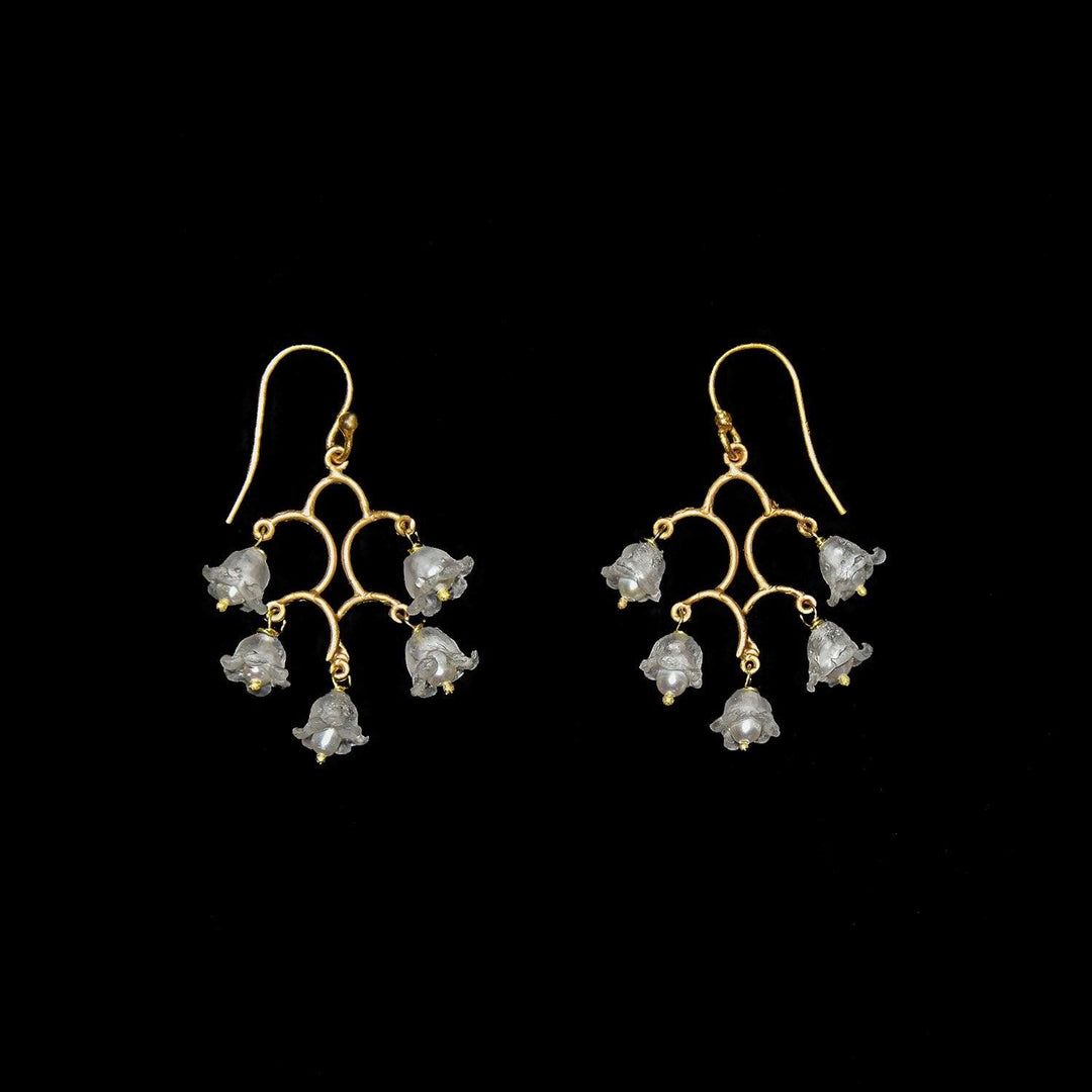 Fine Lily of the Valley Earrings - Chandelier Wire - Michael Michaud Jewellery