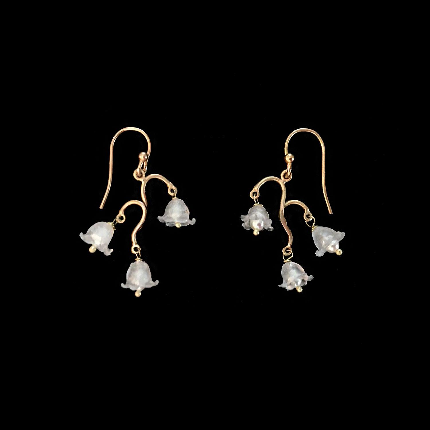 Fine Lily of the Valley Earrings - Dainty Wire - Michael Michaud Jewellery